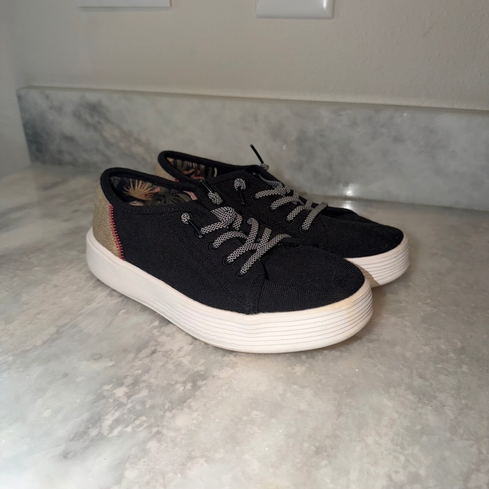 Hey Dude Cody Craft Black Canvas Slip On Sneakers Womens Size 5 40600-001
